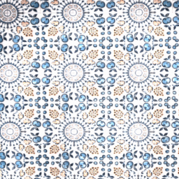 1x1 French Country Style Slider Square Pastel Blue and White