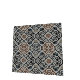 1x1 Corner French Country Slider Sq White Gray Orange and Blue