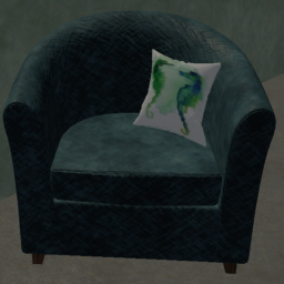 Blue Coconut Leather Armchair