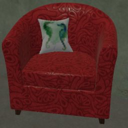Red Mariposa Embossed Shark Leather Armchair