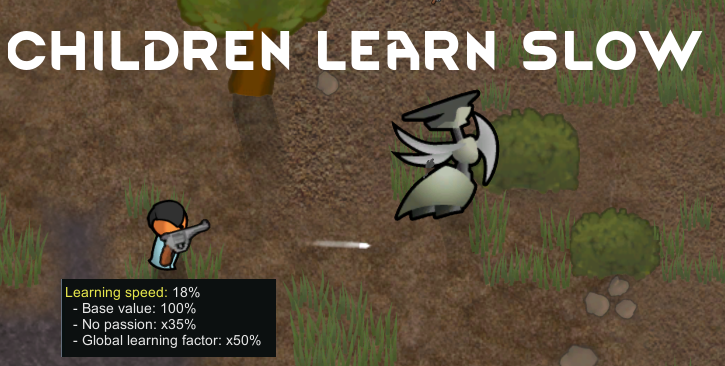 Children Learn Slow mod preview for RimWorld