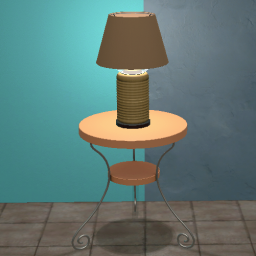 Rattan Table Lamp Tan Shade