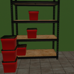 Container Square Red and Black Medium