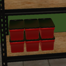 Container Rectangle Red and Black Medium