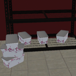 Container Rectangle White and Cherry Blossom Lg