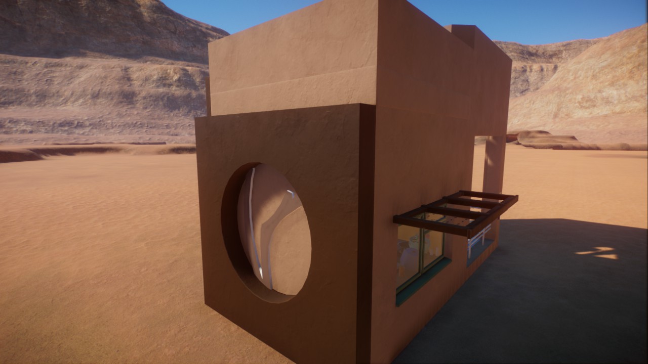 Desert Plaster Turbine + Keeper Hut