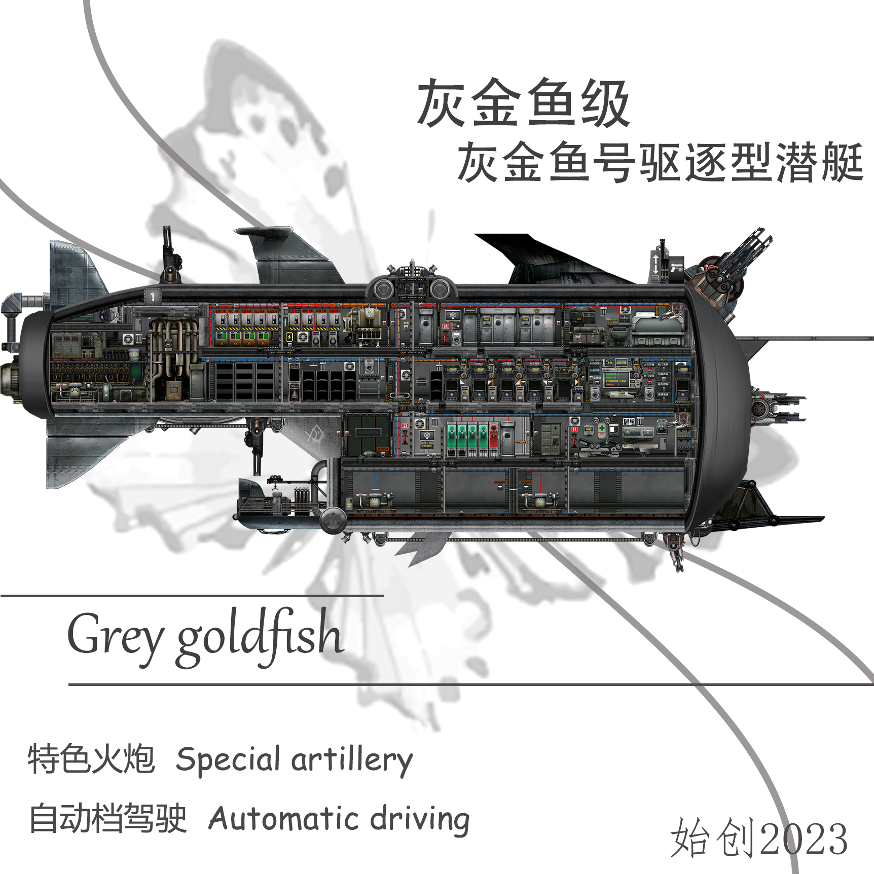 灰金鱼号原版小型攻击艇 – Barotrauma Mod