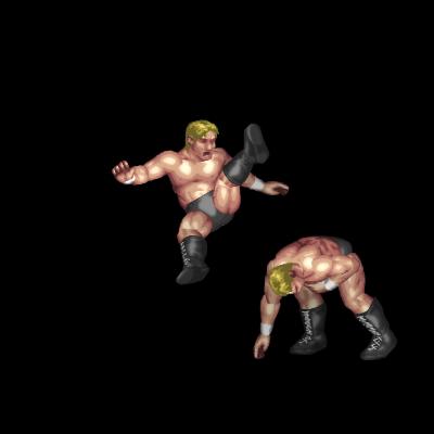 Corkscrew Heel Kick (front grapple)