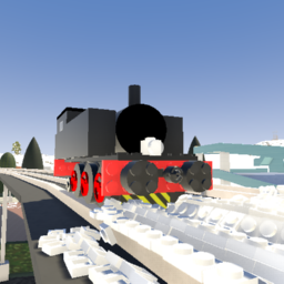 Early Zombie Railroad Locomotive with Flangers