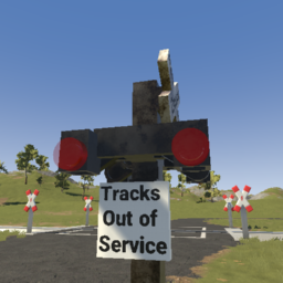 USA Railroad Crossing (Double Sided) Variation 2 "Tracks Out of Service"