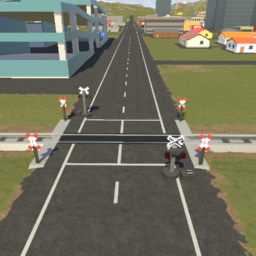 USA Railroad Crossing with sign for amount of tracks x2
