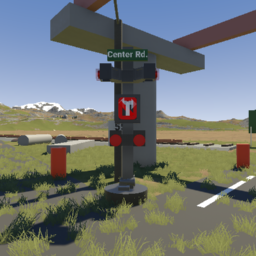 USA Railroad Crossing with Light-Up No Turning Sign