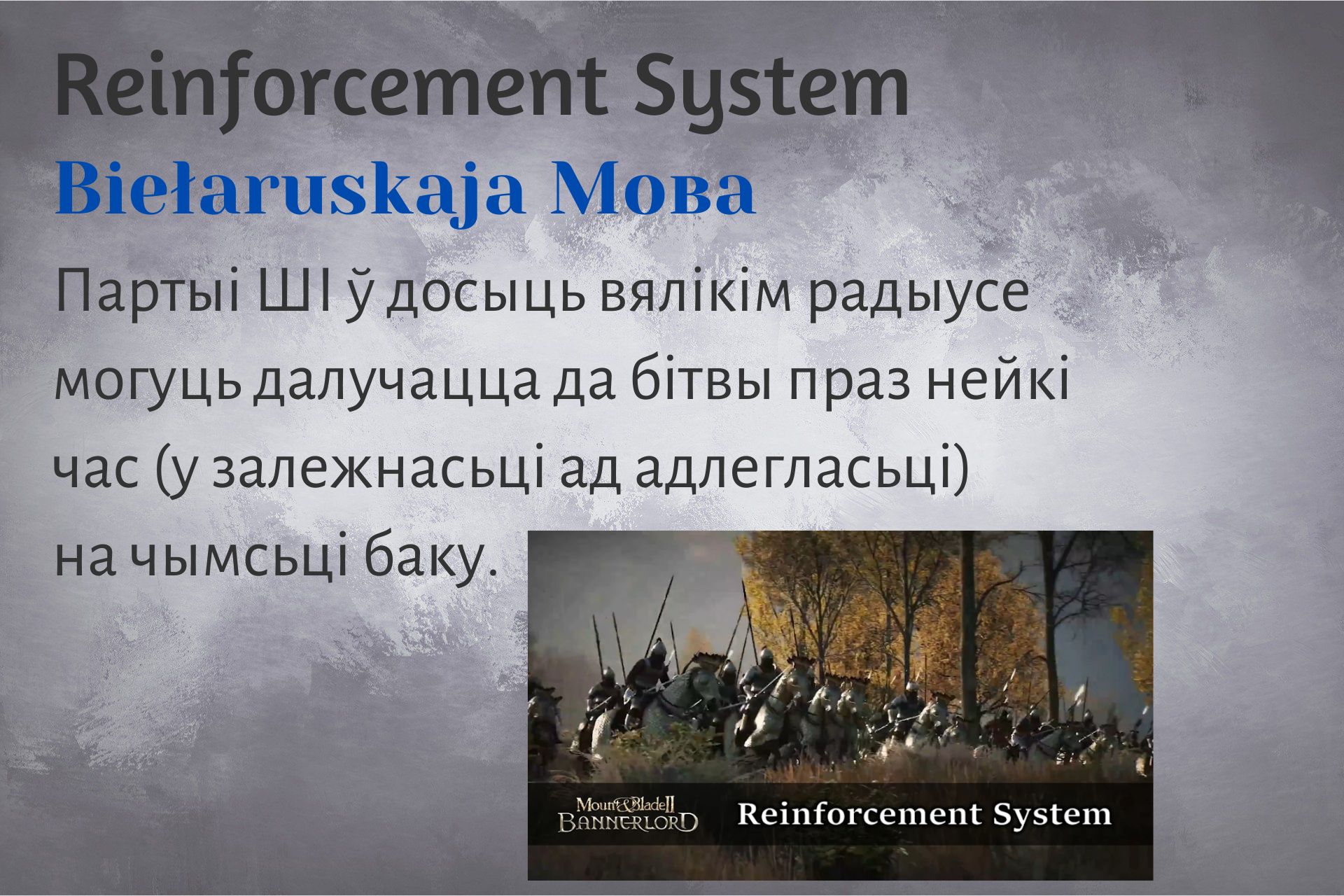 Belarusian Reinforcement System
