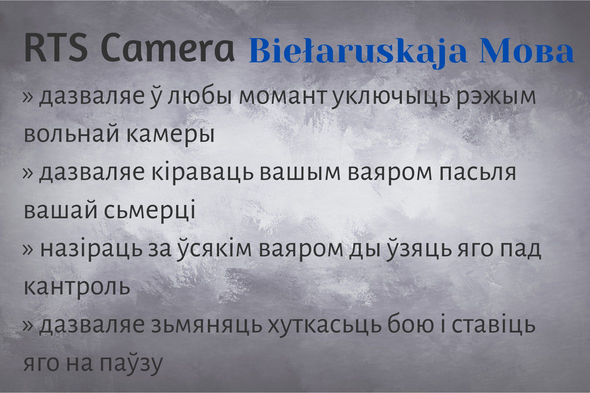 Belarusian RTS Camera