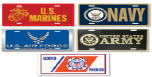 [PLATE] US Military Vanity Plates