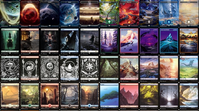 full art land cards mtg 100 FOIL Basic Collection Age Group Bulk Full Art Basic Land