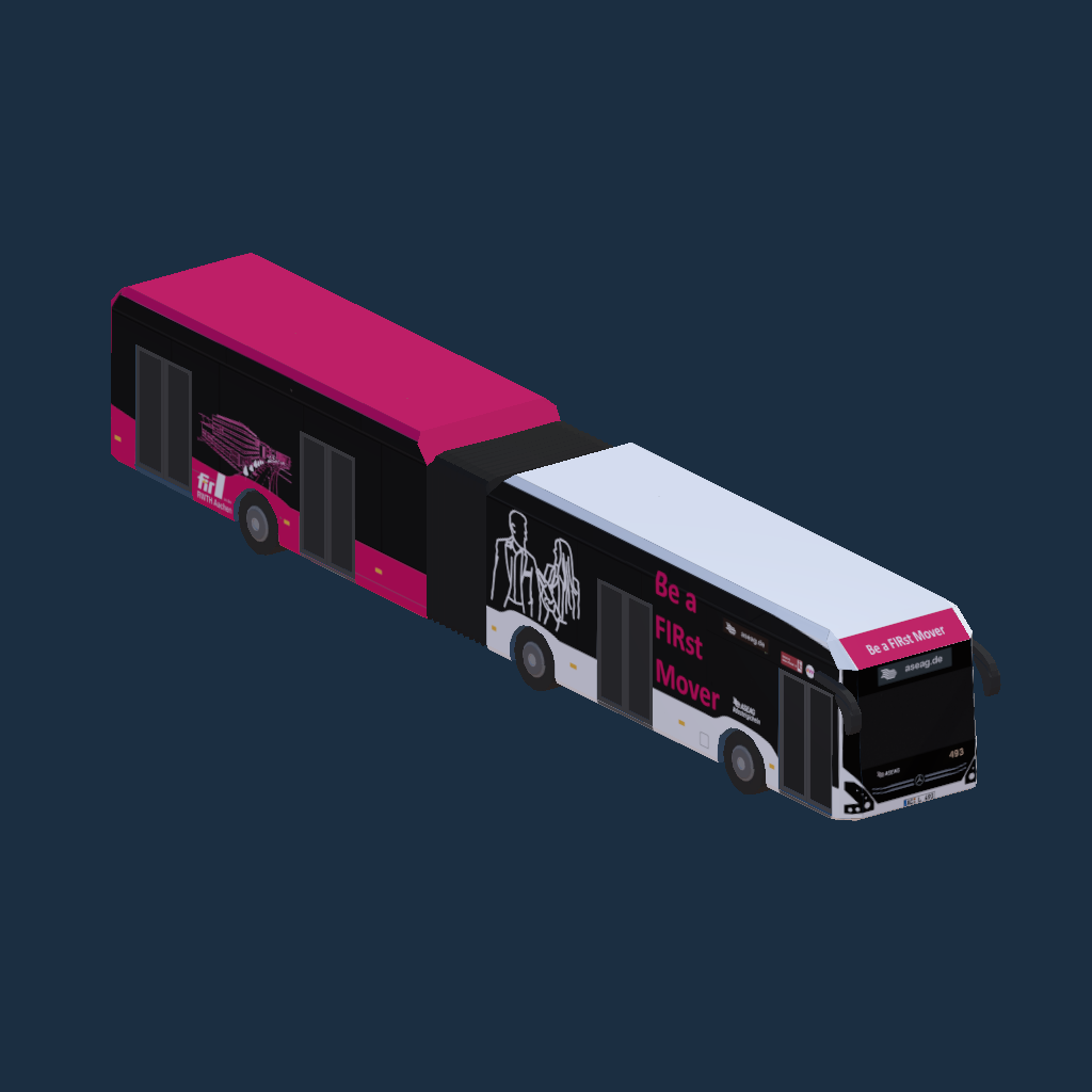 ASEAG Gelenkbus mit Werbung (Soll E-Bus Darstellen)