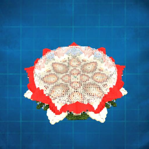 Flat Flower Base with red flower petals