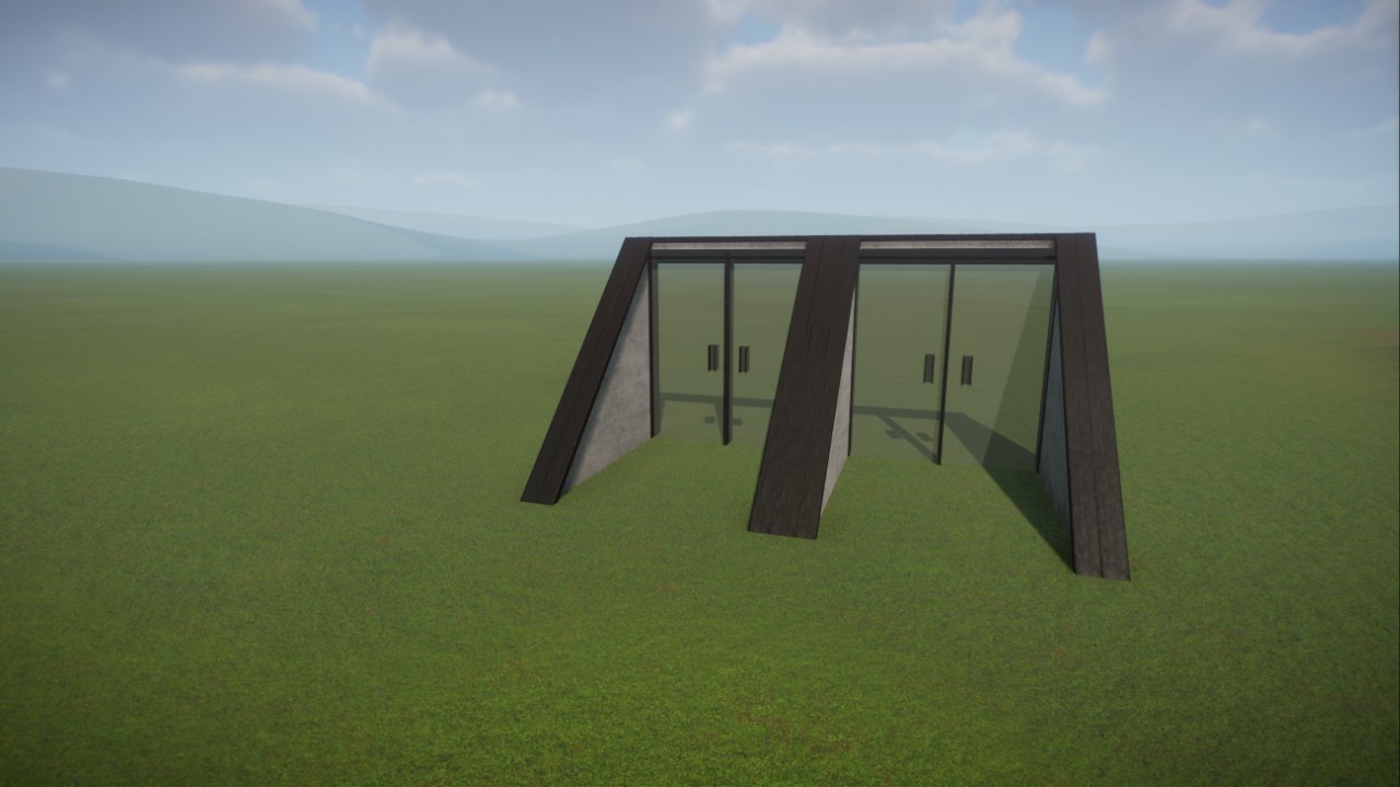 Concrete Glass Double Doors preview