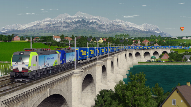 Vectron BLS Re 475 + 193 LKW WALTER train