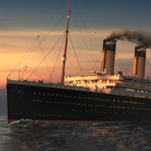 R. M.S タイタニック 泰担尼克 1/550 Steam Workshop::RMS Titanic at sunset (日落时的RMS 泰坦尼克号)