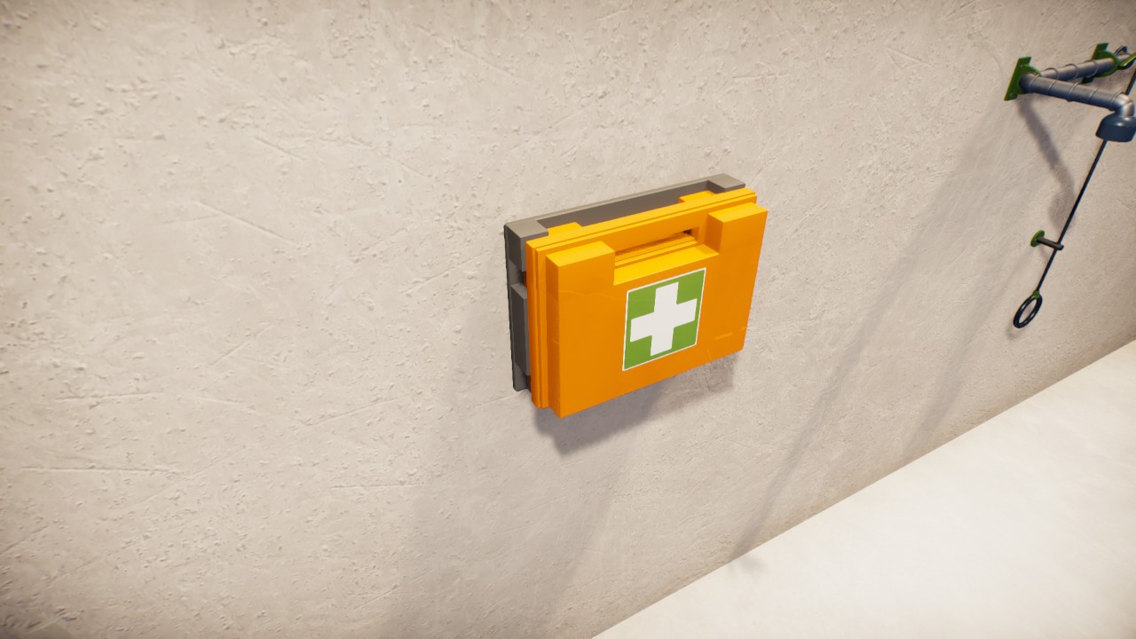First aid kit with wall mount