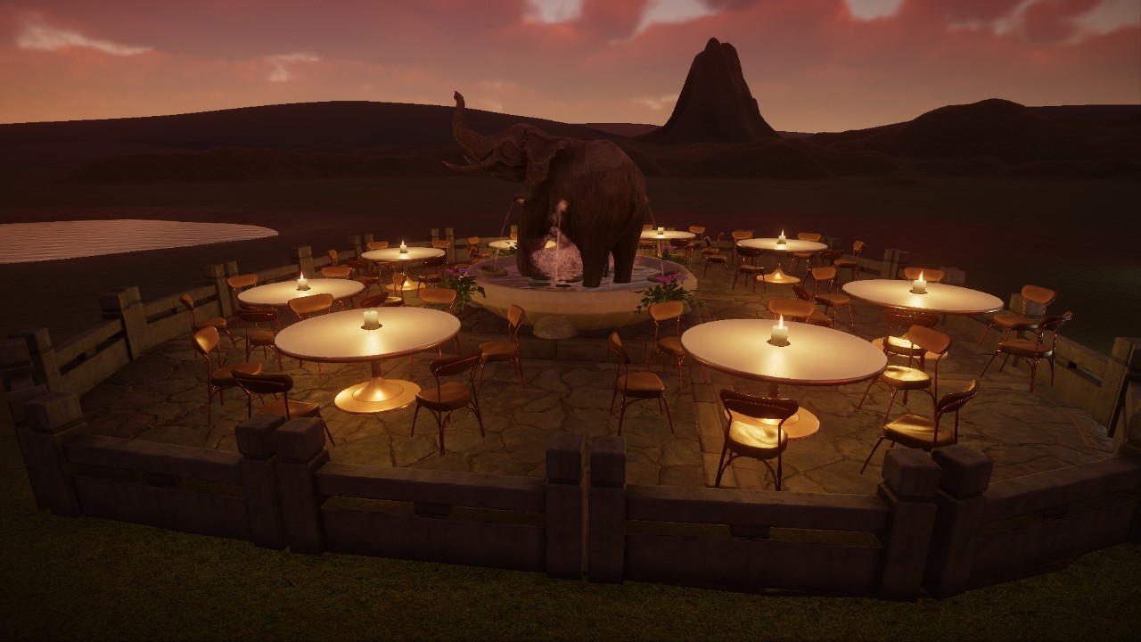 Elephant Fountain Seating