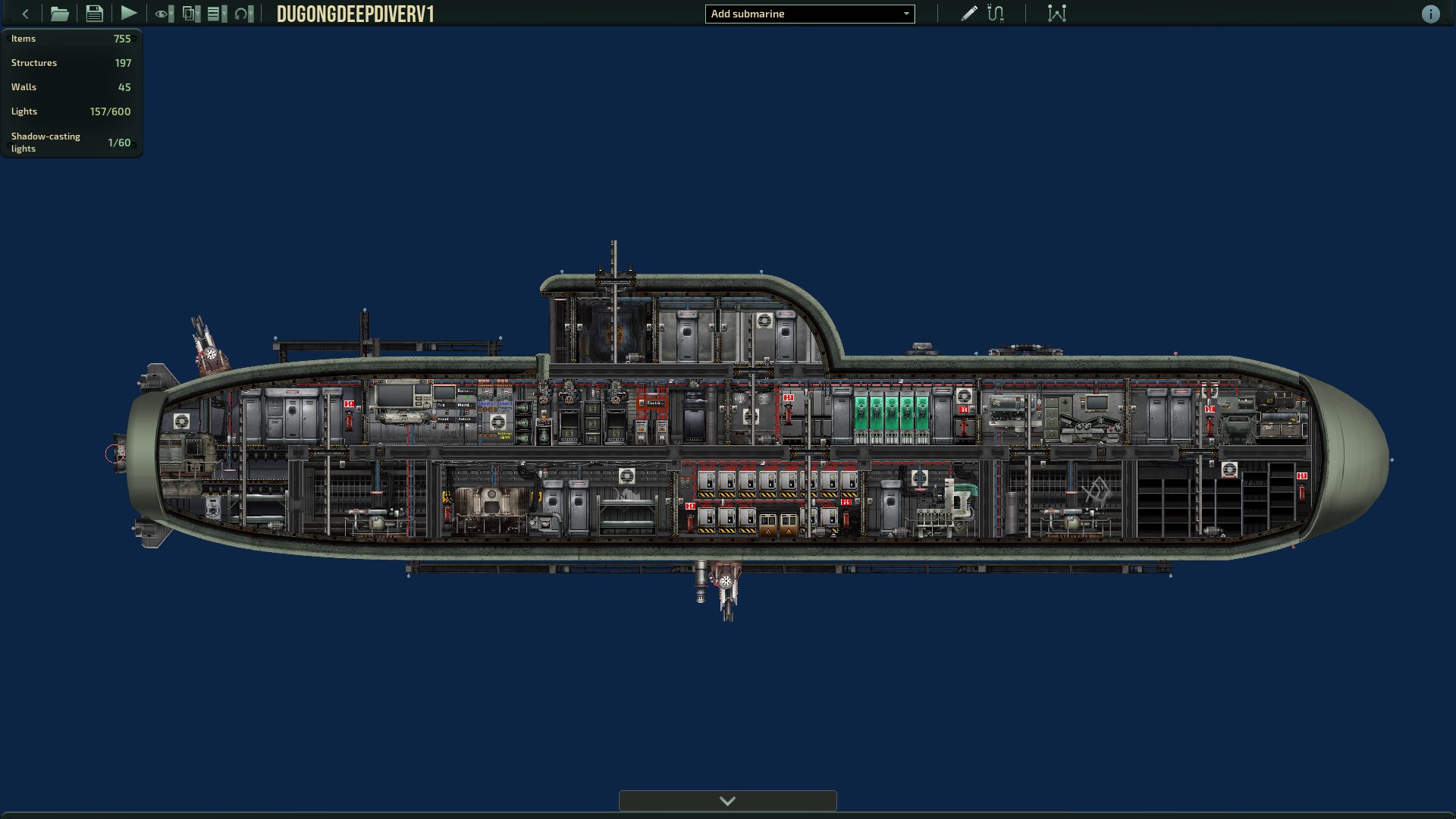 Dugong Balanced Deep Diver with Fabricator, Deconstructor, Medical Fabricator and Depth Charge – Barotrauma Mod