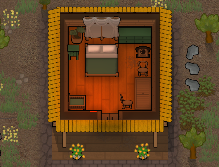Awnings And Roofs - Paintable patch mod preview for RimWorld