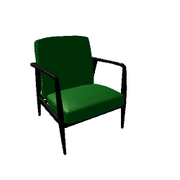 Boring Green Leather Armchair