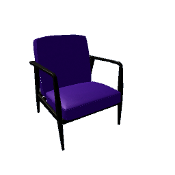 Boring Violet Leather Armchair