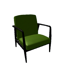 Boring Olive Leather Armchair