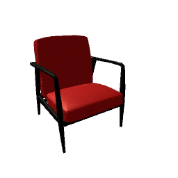 Boring Red Leather Armchair