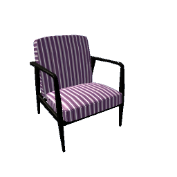 Boring Amaranth Striped Leather Armchair