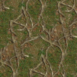 5x5 Jungle Floor With Vines and Puddles