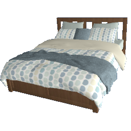 Seaside Dots Bed - Cedar, light blues, greens, cream