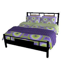 Purple Lime Target Bed - Black metal with Elm accents