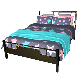 Small Stars Deco Bed - Gold and Wenge