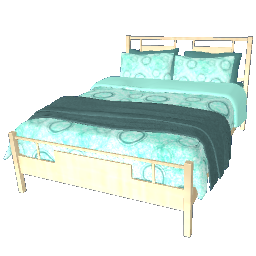 Teal Circles Deco Bed - Beech
