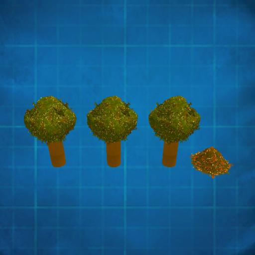 Autumn trees with fallen leaves