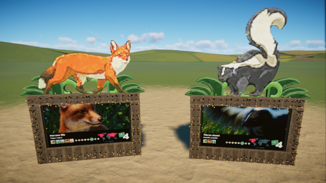 Education board fox skunk