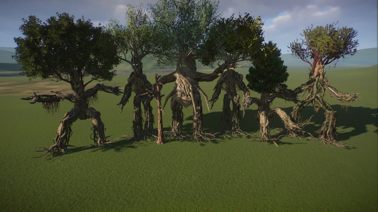 forest spirits, living trees, Baumgeister, Baummenschen
