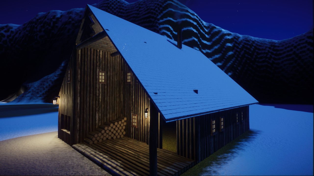 Large Rustic Faux Two-Story Cabin