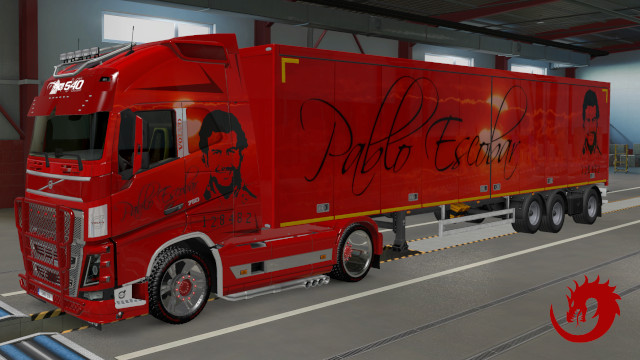 Pablo Escobar - Skin for Volvo FH16 2012 + scs box trailer