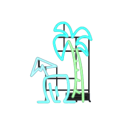 Palm Tree Neon Light- Blue