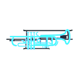 Trumpet Neon Light- Blue