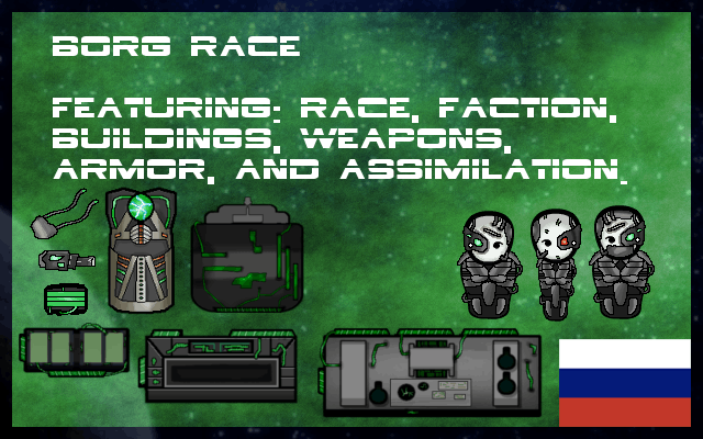 Borg Race Russian Language mod preview for RimWorld