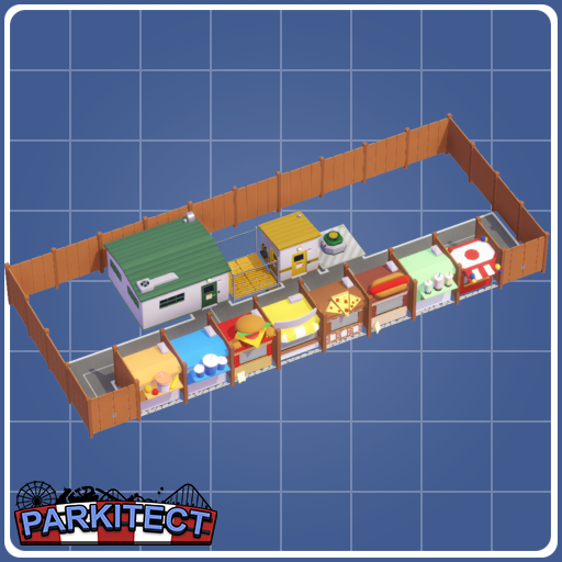 Shops, Staff Room, Trash Chute surrounded with fences