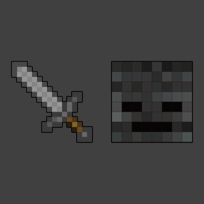 Minecraft Stone Sword & Wither Skeleton