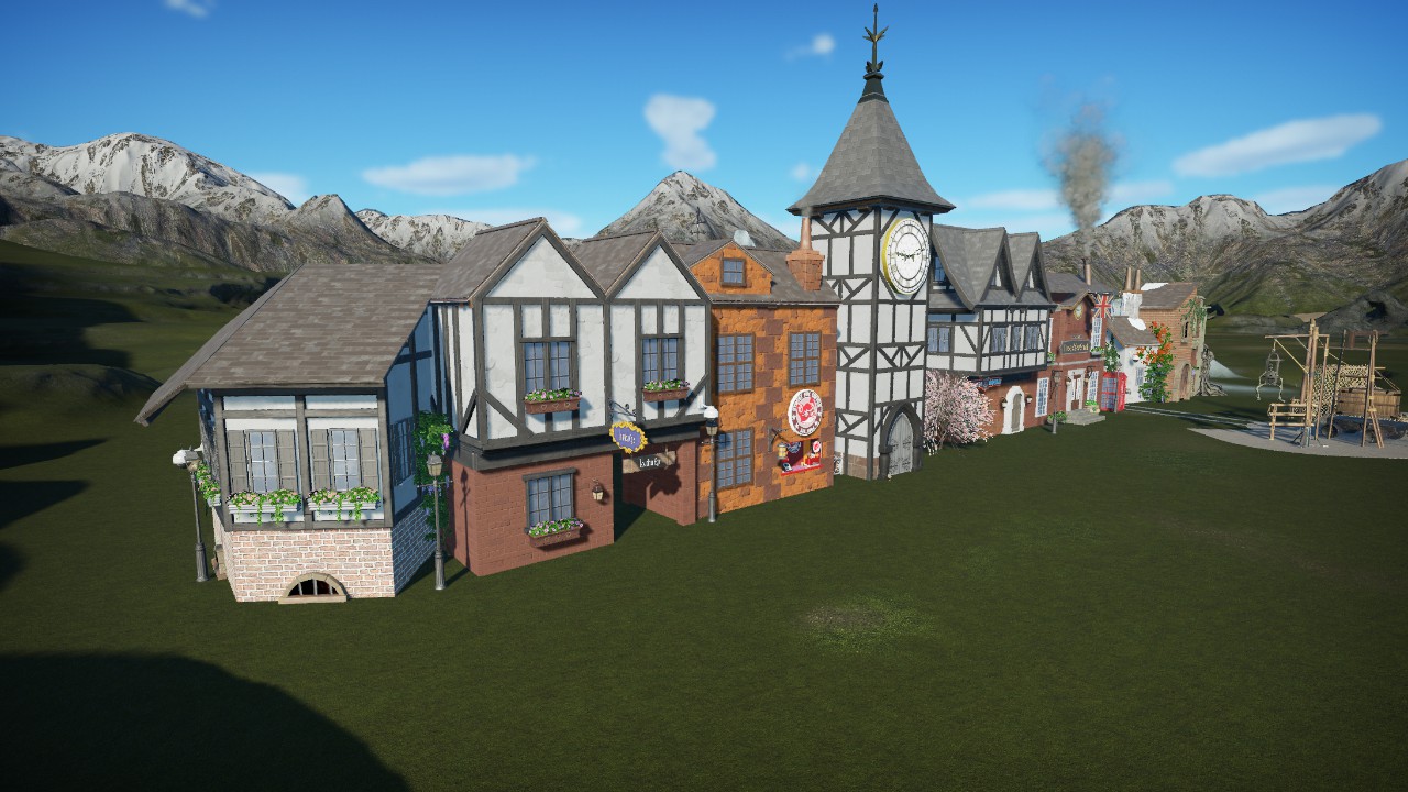 Englische Häuserfassade gerade preview